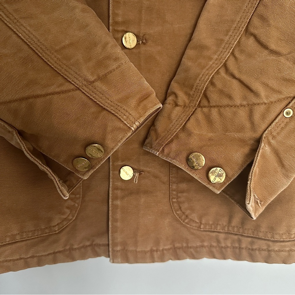 Vtg Carhartt Barn Chore Field Jacket Canvas Blanket Lined Made In USA 90s - Picture 7 of 16